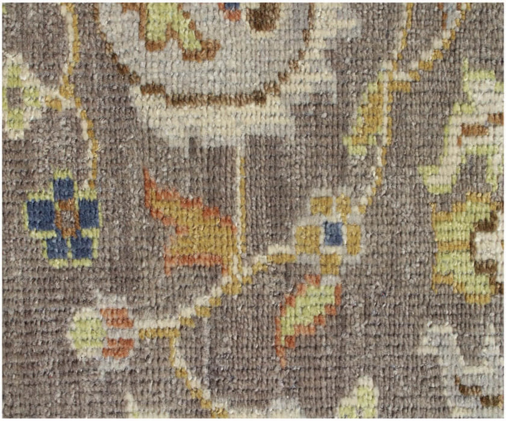 8x10 Hand-Knotted Wool Rug | Earthy Taupe & Oushak Inspired Design