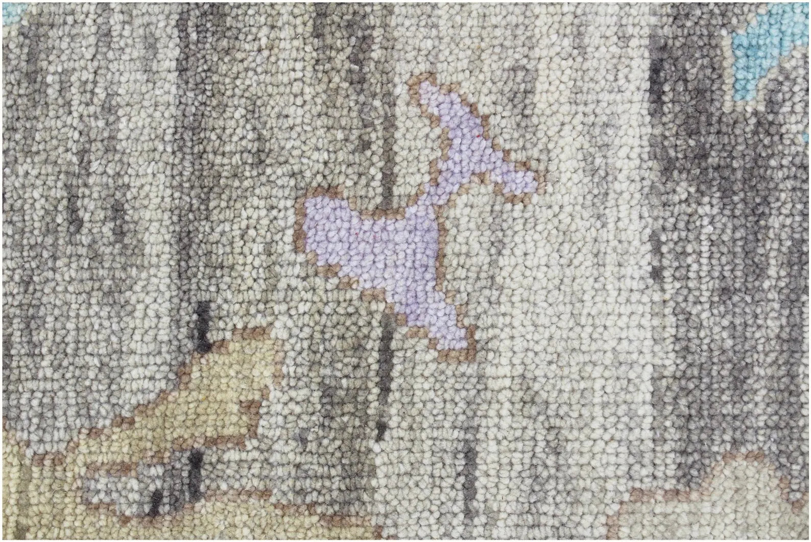 8x10 ft and 9x12 ft Hand-Knotted Silver Oushak Wool Rug – Muted Apricot, Slate & Sage