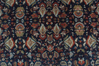 8x10 Hand Knotted Wool Rug - Navy Blue & Rust Traditional Oriental Area Rug