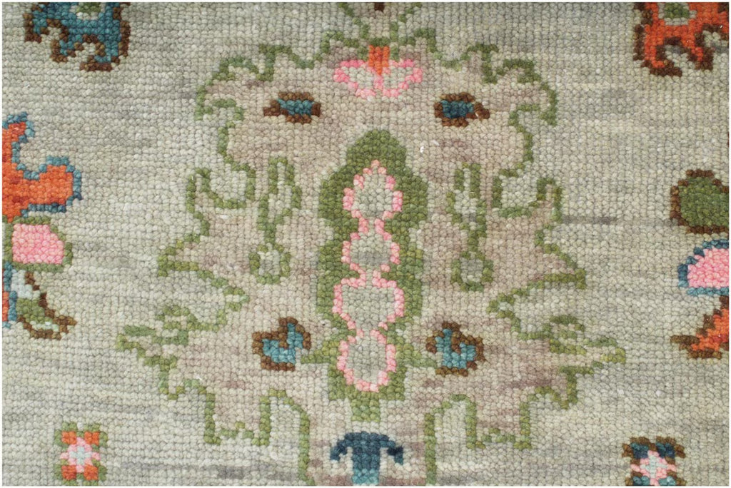 Hand Knotted Turkish Oushak Wool Rug, 8x10 pastel green wool Area Rug