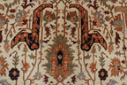 9x12 Ivory Hand Knotted Serapi Heriz Wool Rug - Large Antique Style Terracotta Area Rug