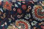 8x10 Hand Knotted Wool Rug - Navy Blue & Rust Traditional Oriental Area Rug