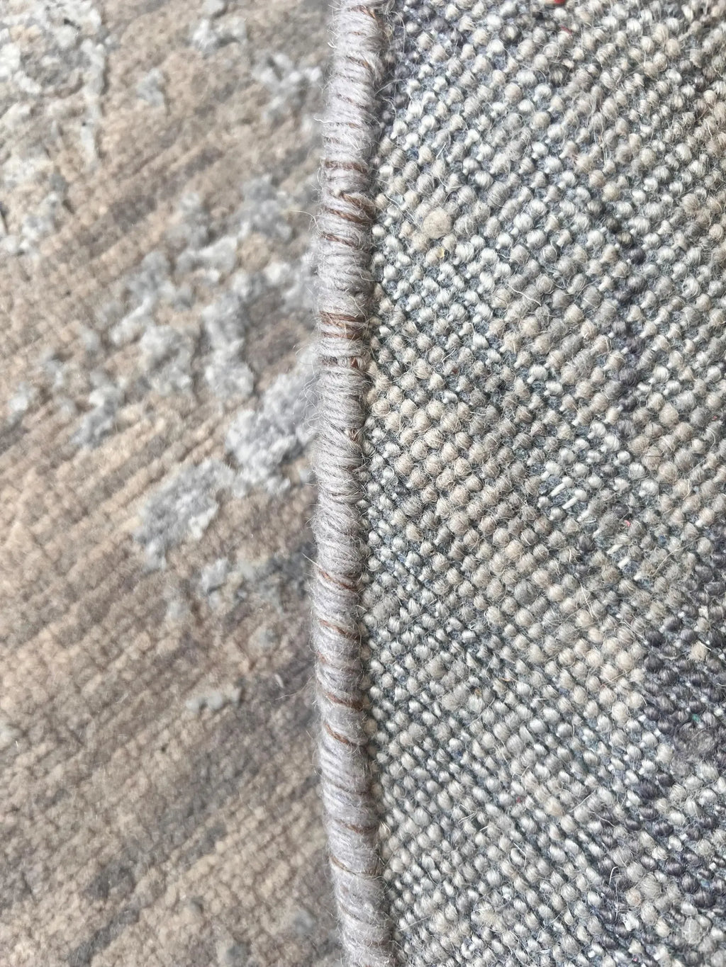 Luxury Abstract Round Rug - Hand-Knotted Wool & Silk Blend (6ft Round)