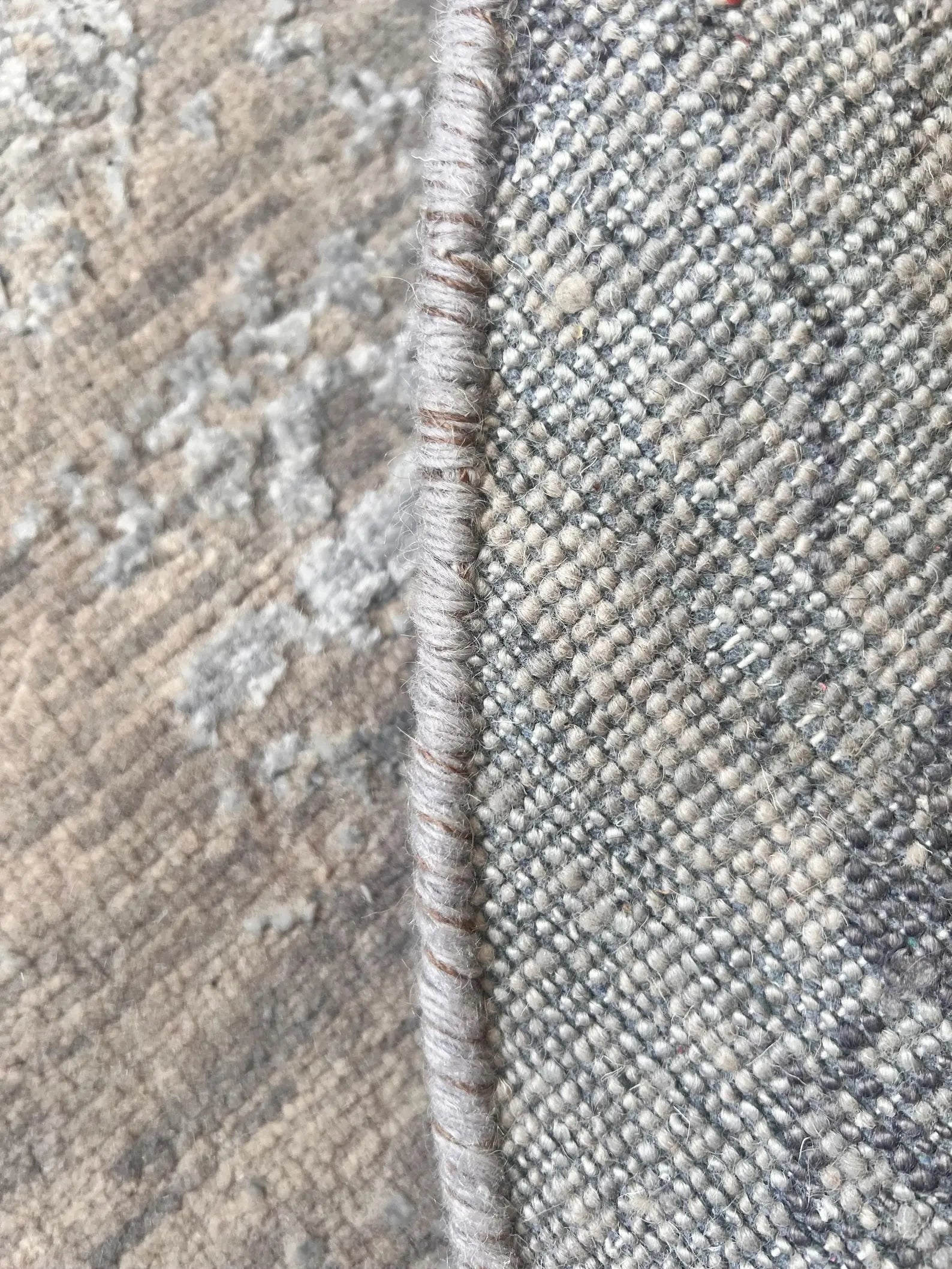 Luxury Abstract Round Rug - Hand-Knotted Wool & Silk Blend (6ft Round)