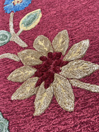 Vintage Floral Hand-Tufted Wool Rug – 5x8 Red Botanical Area Rug