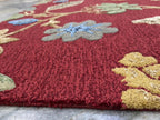 Vintage Floral Hand-Tufted Wool Rug – 5x8 Red Botanical Area Rug