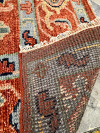8x10 Hand-Knotted Terracotta & Sage Wool Rug