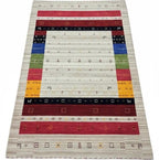 Modern Tribal Elegance: Handmade 8x9 Gabbeh Wool Rug