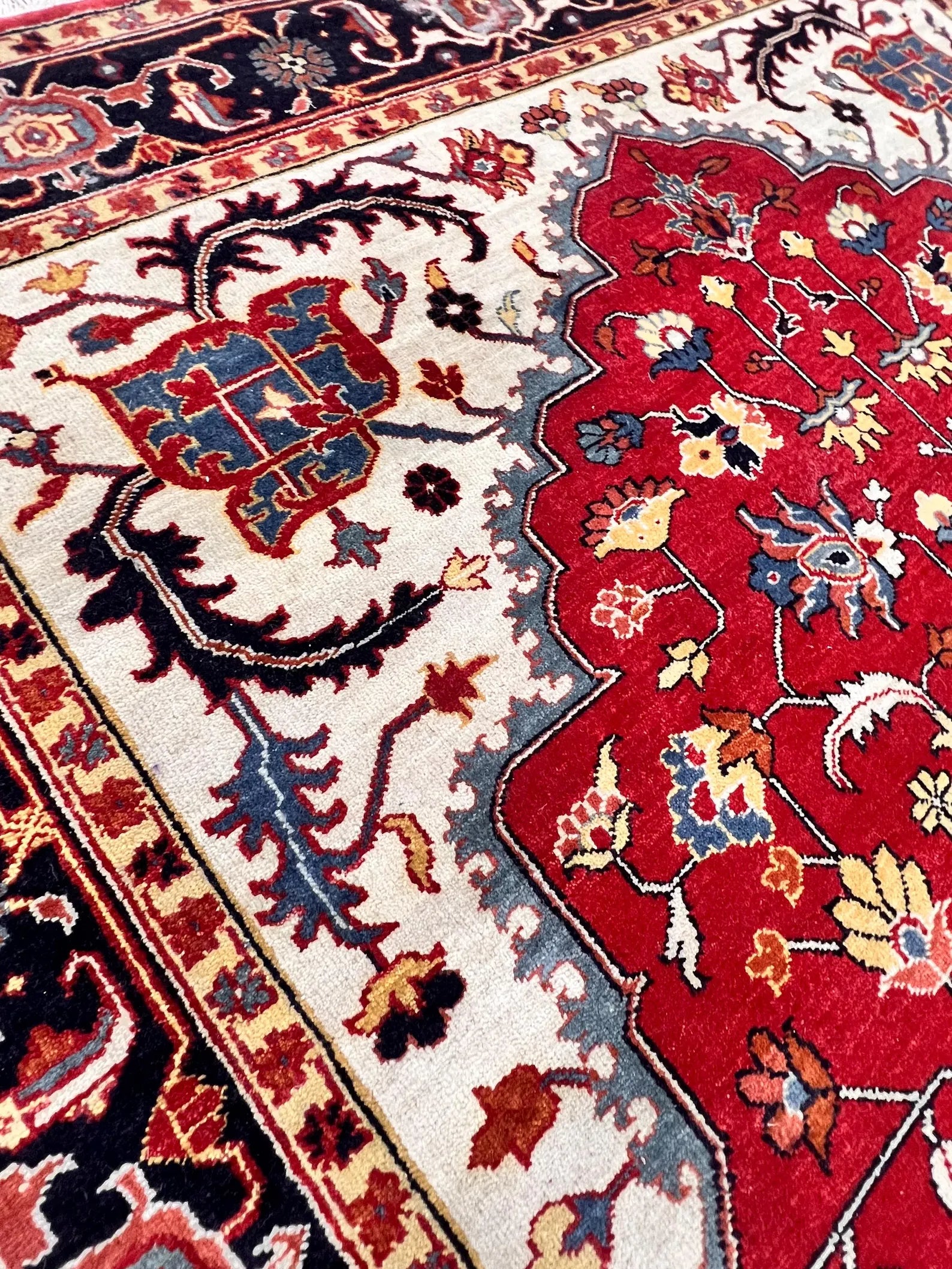 5x8 Handmade Red Persian Style Rug , Traditional Oriental Carpet