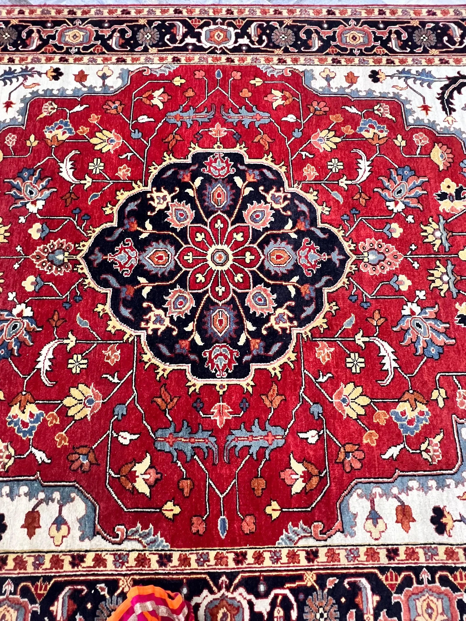 5x8 Handmade Red Persian Style Rug , Traditional Oriental Carpet