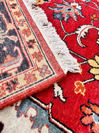 5x8 Handmade Red Persian Style Rug , Traditional Oriental Carpet