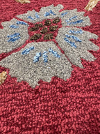 Vintage Floral Hand-Tufted Wool Rug – 5x8 Red Botanical Area Rug
