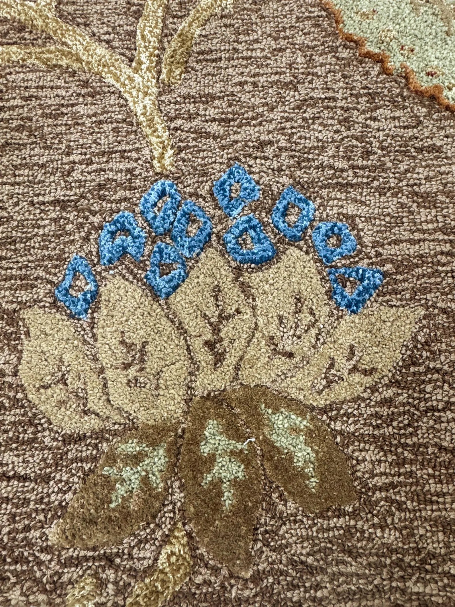 Hand-Tufted Floral Wool Rug | Earthy Terracotta & Sage | 5'x8'