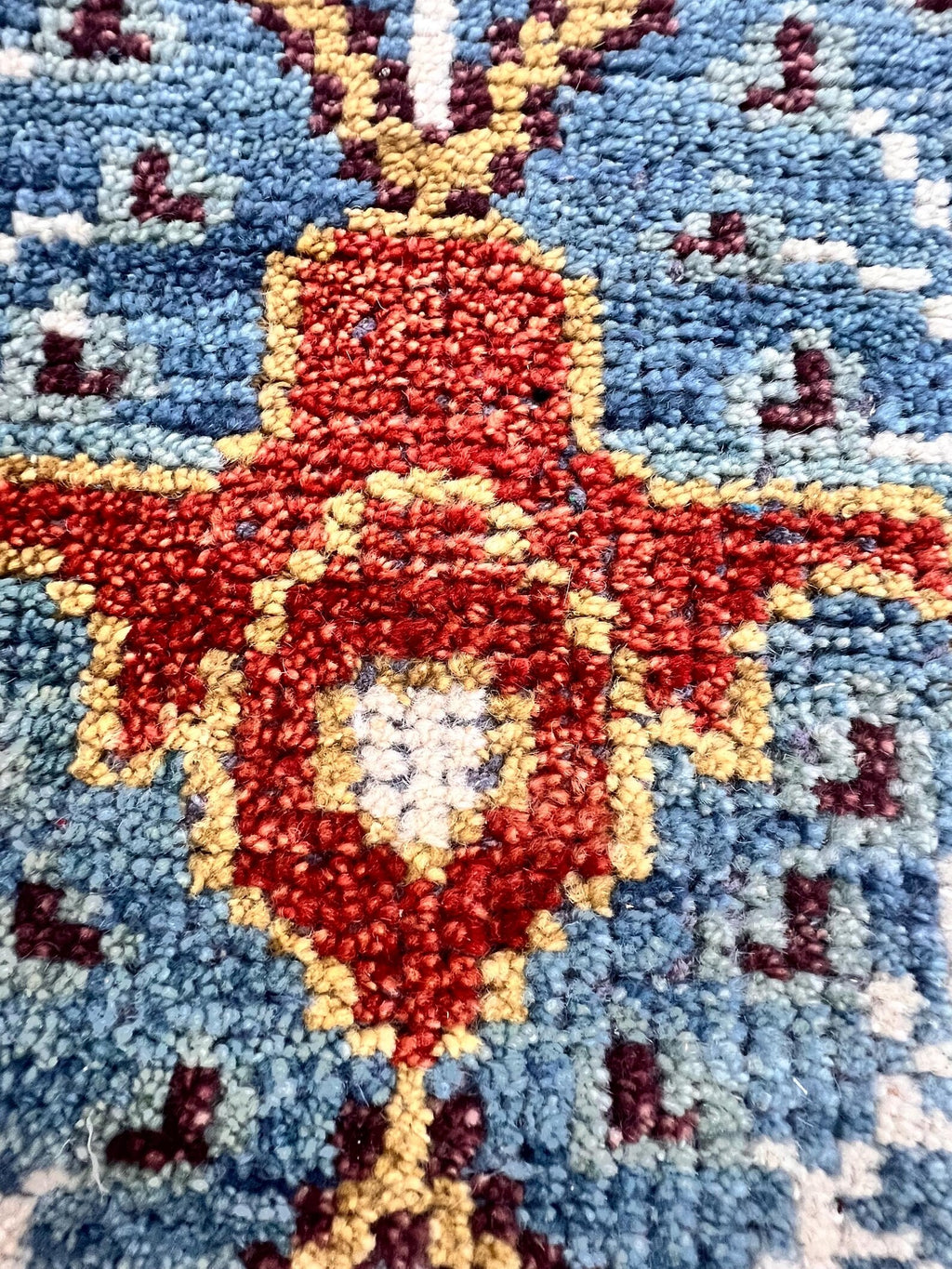 8x10 Hand-Knotted Wool Rug | Blue & Rust Traditional Persian Style