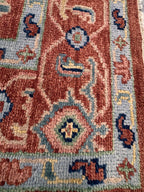 8x10 Hand-Knotted Terracotta & Sage Wool Rug