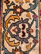 8x10 Hand-Knotted Wool Rug: Modern Traditional Medallion in Charcoal & Plum