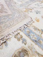 8x10 Distressed Oushak Hand-Knotted Wool Rug - Vintage Inspired