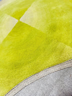 Neon green Hand tufted Oval area Rug 5x7.6 handmade modern rug for Unique Funky Home