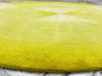 Neon green Hand tufted Oval area Rug 5x7.6 handmade modern rug for Unique Funky Home