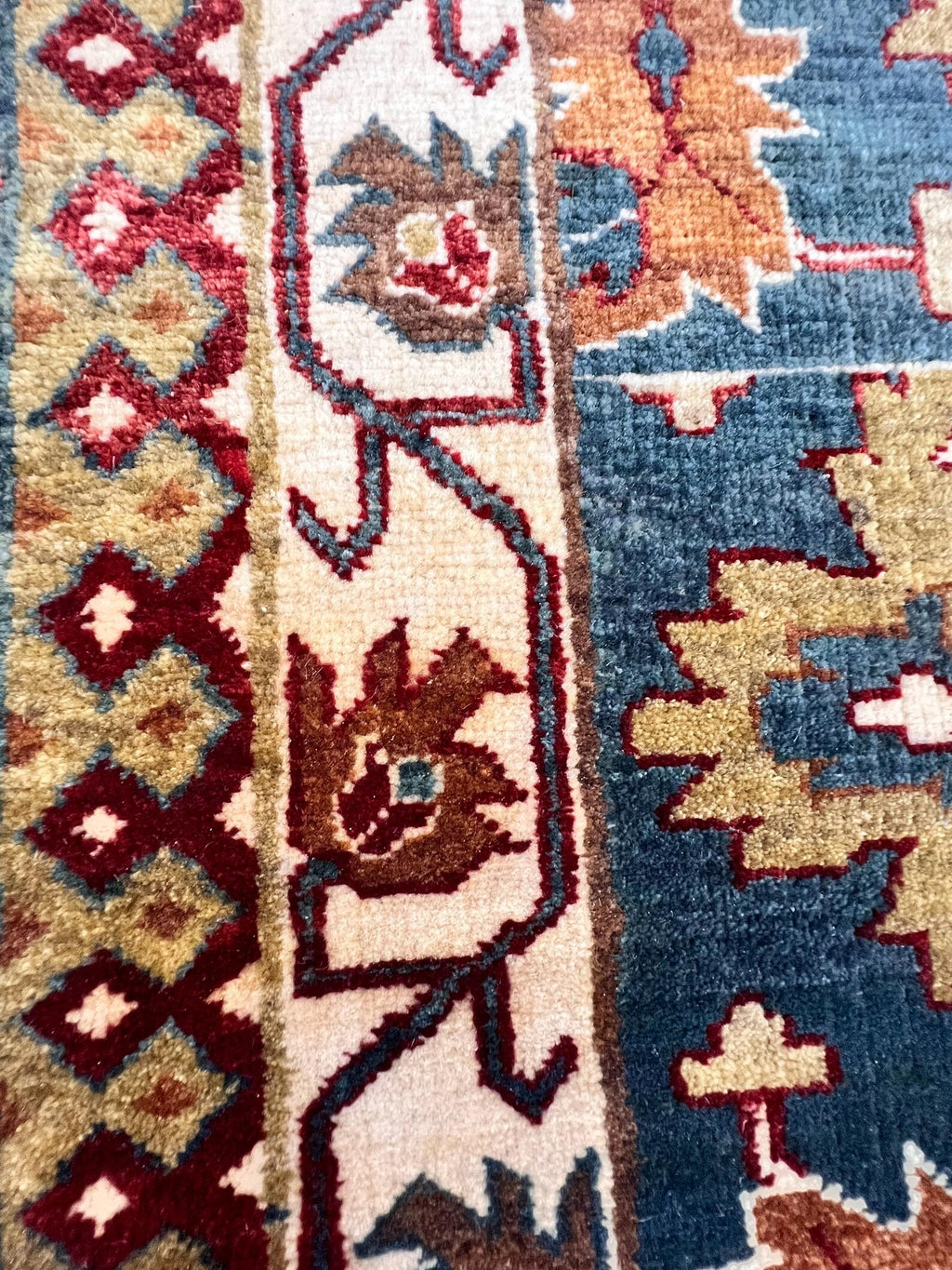Traditional Persian-Style Hand-Knotted Wool Rug - 8x10 Red & Blue
