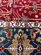 Traditional Persian-Style Hand-Knotted Wool Rug - 8x10 Red & Blue