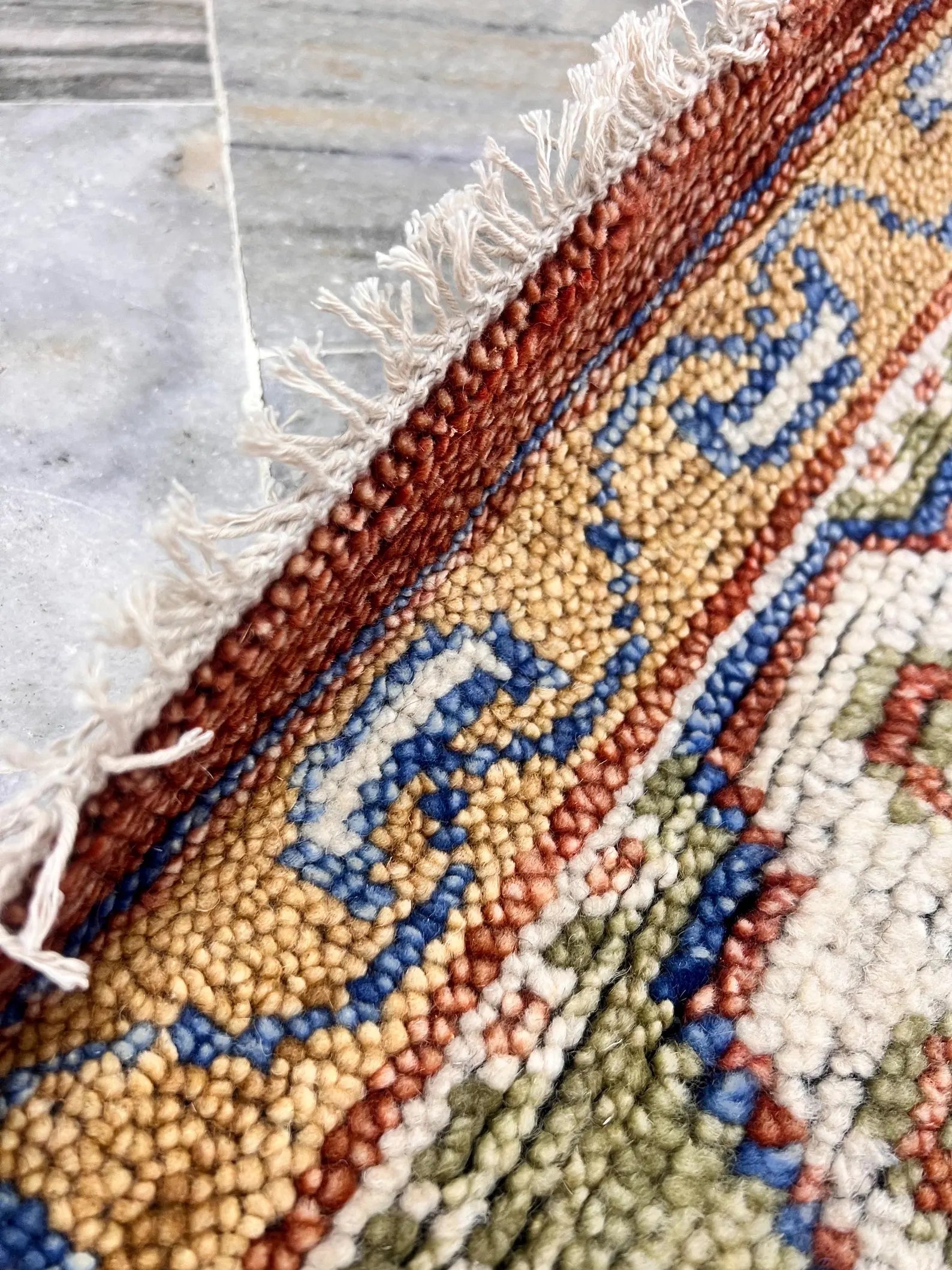 Hand-Knotted Mamluk Style 8x10 Rug, Deep Red, Blue & Gold Accent Oriental Carpet
