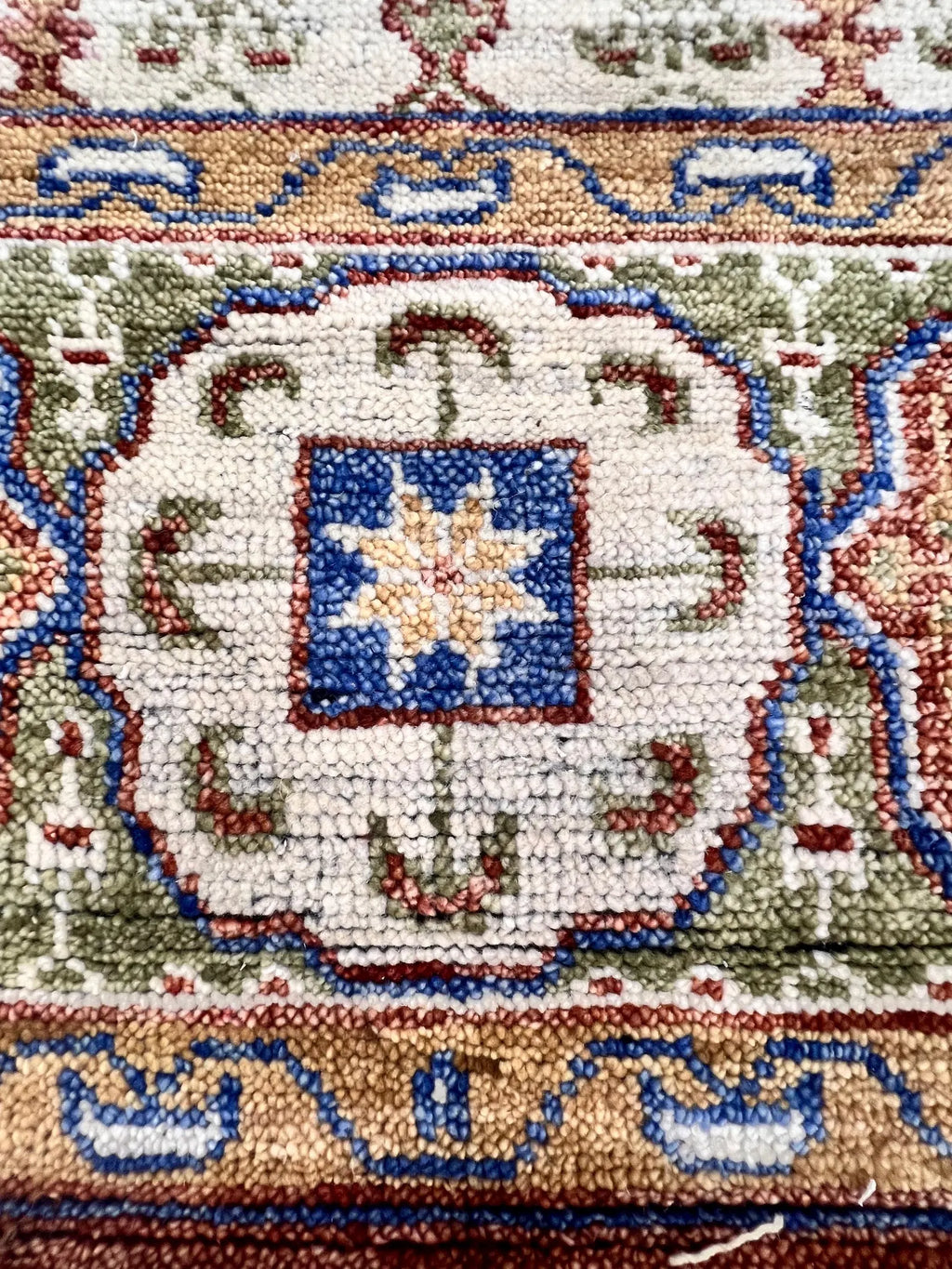 Hand-Knotted Mamluk Style 8x10 Rug, Deep Red, Blue & Gold Accent Oriental Carpet