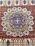 Hand-Knotted Mamluk Style 8x10 Rug, Deep Red, Blue & Gold Accent Oriental Carpet