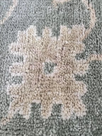 8x10 ft Hand-Knotted Oushak Style Sage Green & Cream Wool Rug
