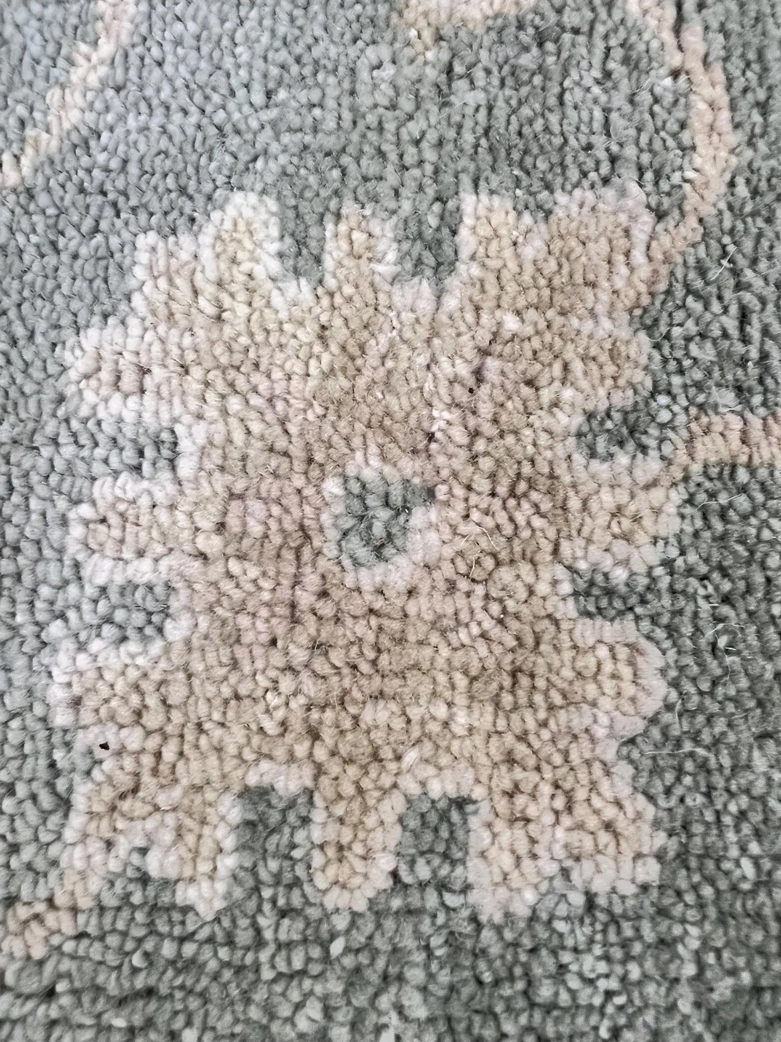 8x10 ft Hand-Knotted Oushak Style Sage Green & Cream Wool Rug