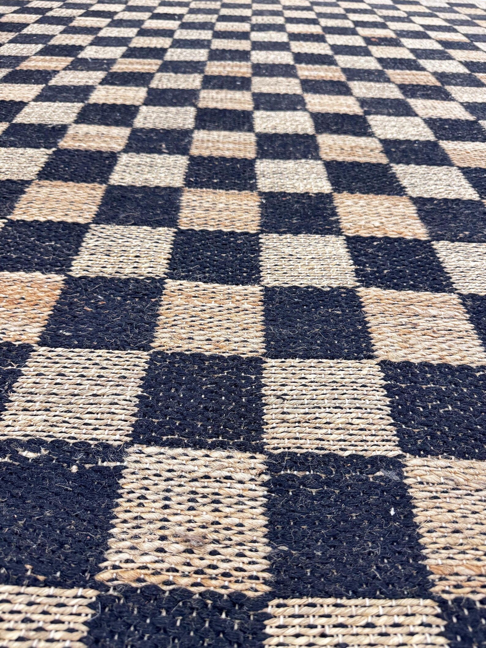 6x8 Natural Classic Checkered Jute Area Rug