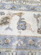 8x10 Distressed Oushak Hand-Knotted Wool Rug - Vintage Inspired