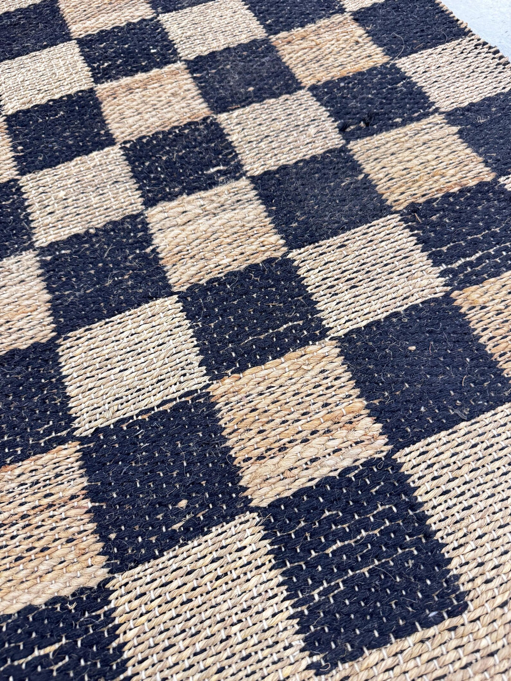 6x8 Natural Classic Checkered Jute Area Rug