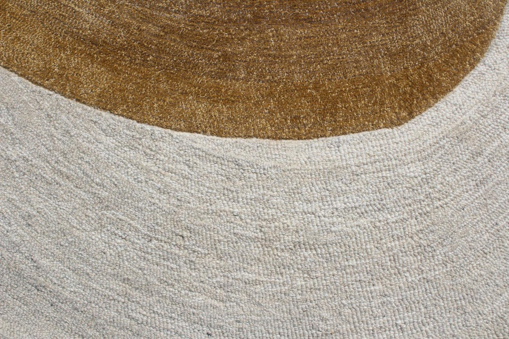 Organic Swirl Hand-Tufted Wool Area Rug – 5' x 7.8' Sage & Earth Tones