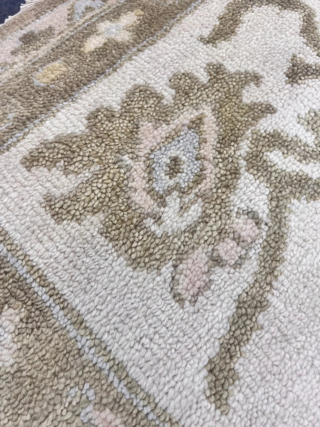 Authentic Hand-Knotted Oushak Wool Rug | Muted Earth Tones