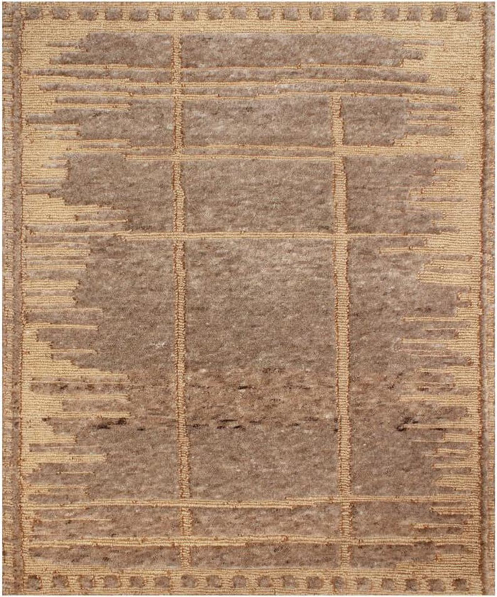 Hand Knotted Jute and Wool Rug - Hand Carved Textured Area Rug