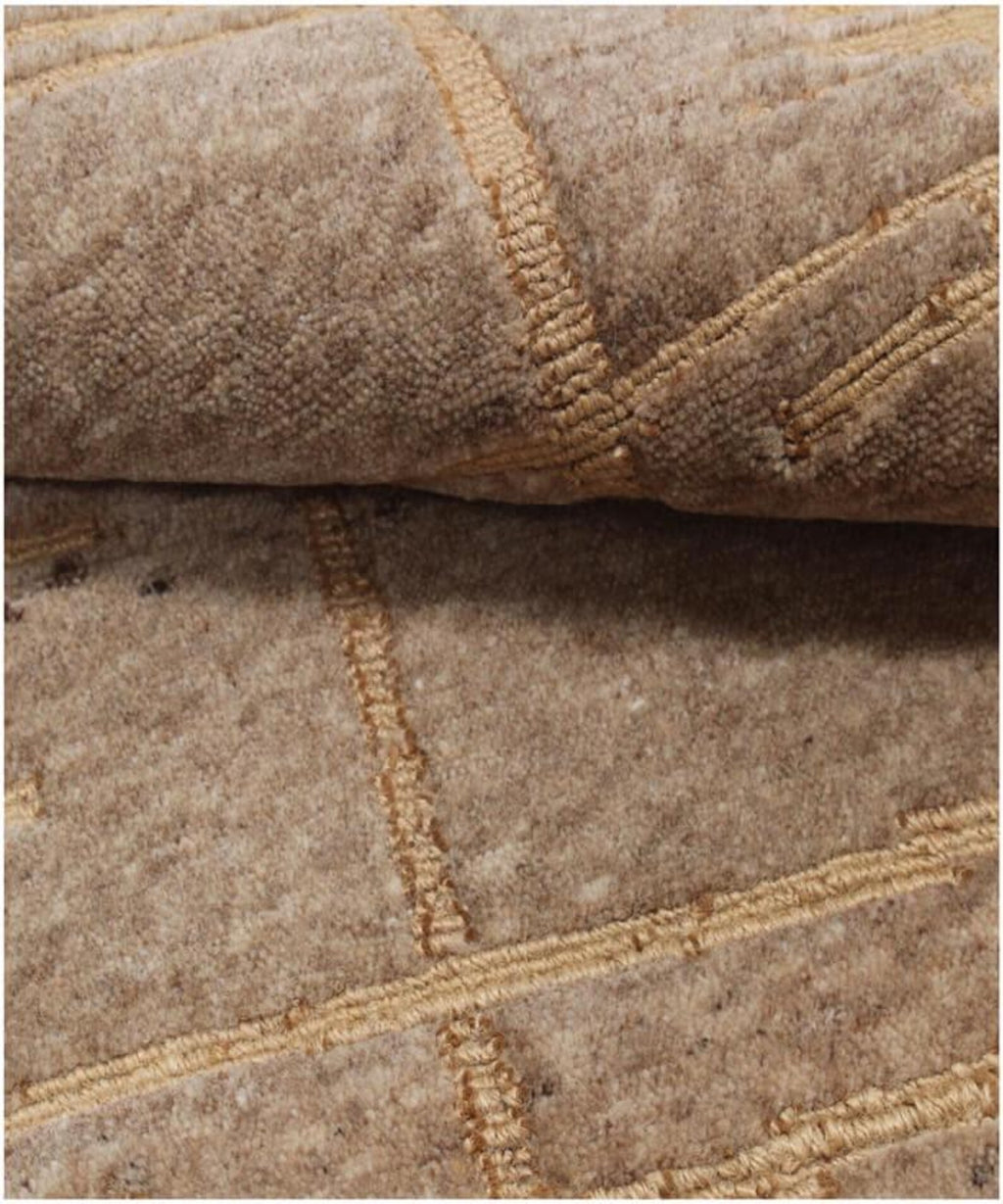 Hand Knotted Jute and Wool Rug - Hand Carved Textured Area Rug