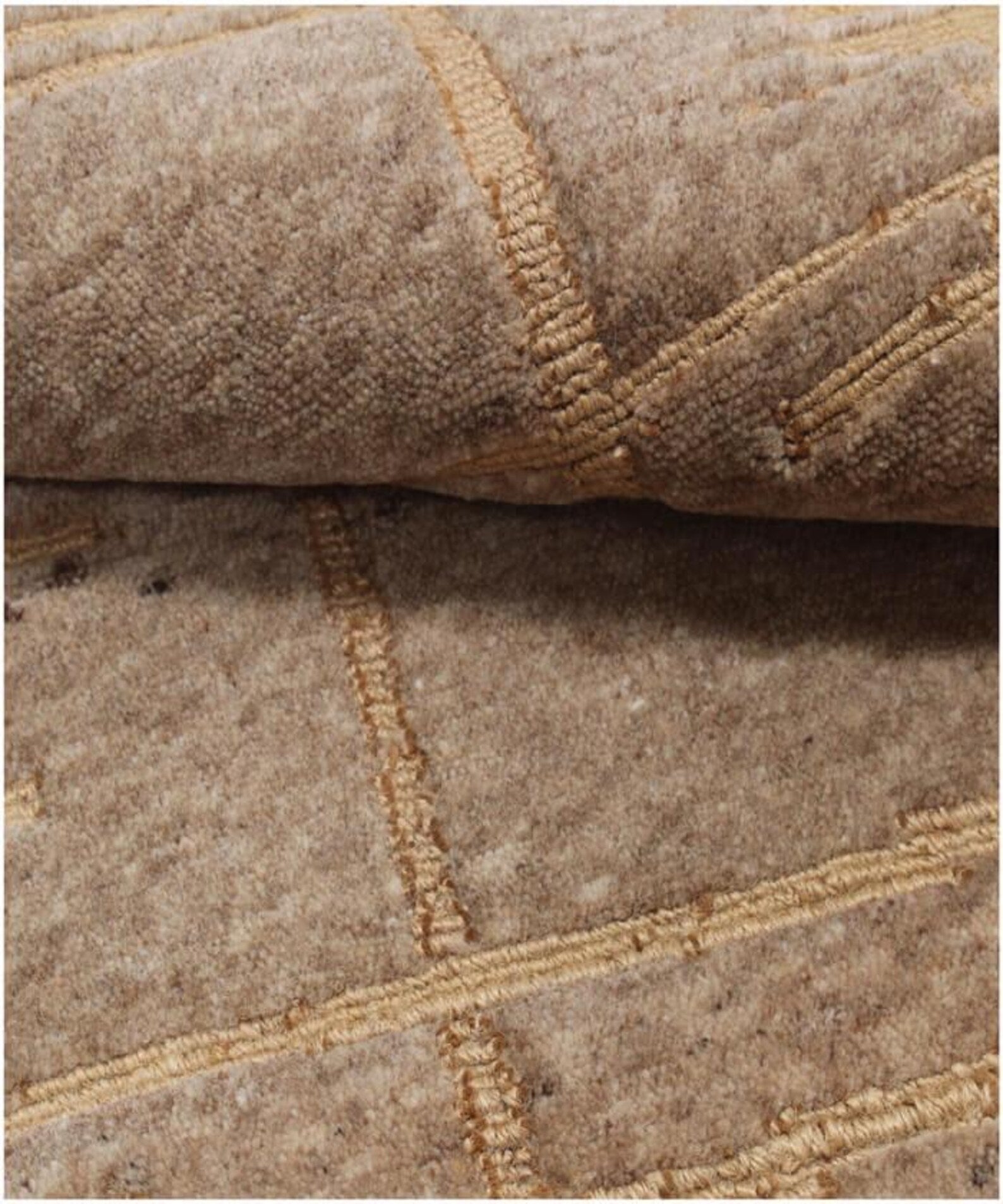 Hand Knotted Jute and Wool Rug - Hand Carved Textured Area Rug
