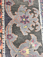 8x10 ft Luxurious pink Silver gray Hand-Knotted Oxidized Wool & Silk Area Rug