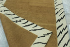 Handwoven Jute & Wool Area Rug 4x6 ft, Natural Fiber Rug with Wool Border
