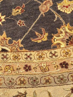 10 ft Round Hand-Knotted NZ Wool and Silk Rug - Traditional Floral Mandala Area Carpet