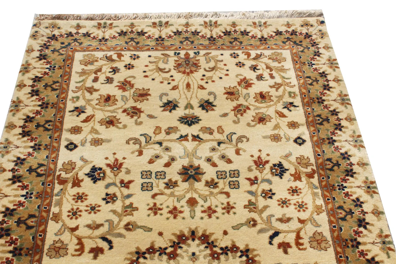 Luxurious Hand-Knotted 10 ft Wool Traditional Vintage Aesthetic Long Runner Rug for Entryway, hallway or Stairs