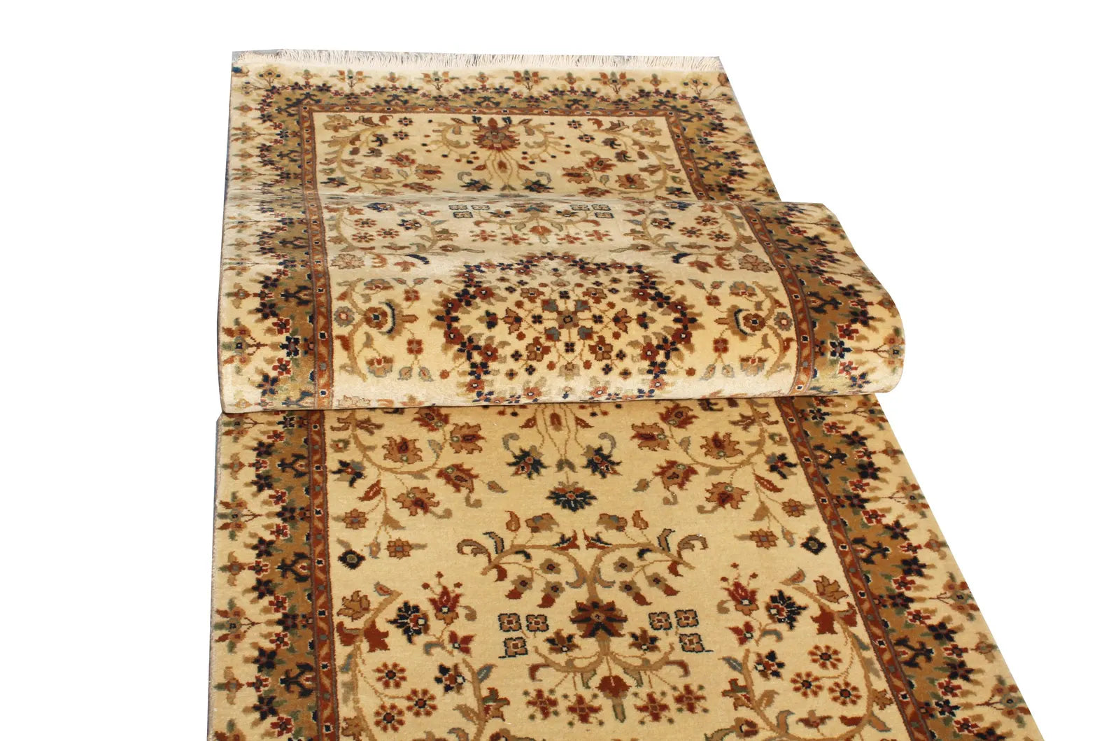 Luxurious Hand-Knotted 10 ft Wool Traditional Vintage Aesthetic Long Runner Rug for Entryway, hallway or Stairs