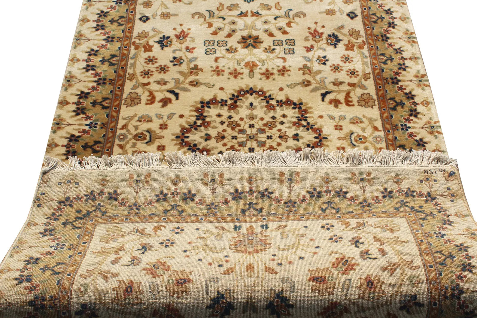Luxurious Hand-Knotted 10 ft Wool Traditional Vintage Aesthetic Long Runner Rug for Entryway, hallway or Stairs