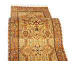 Hand-Knotted 12 ft and 14 ft Gold Gold Oushak Wool Runner Rug – Vintage Style Medallion Runner