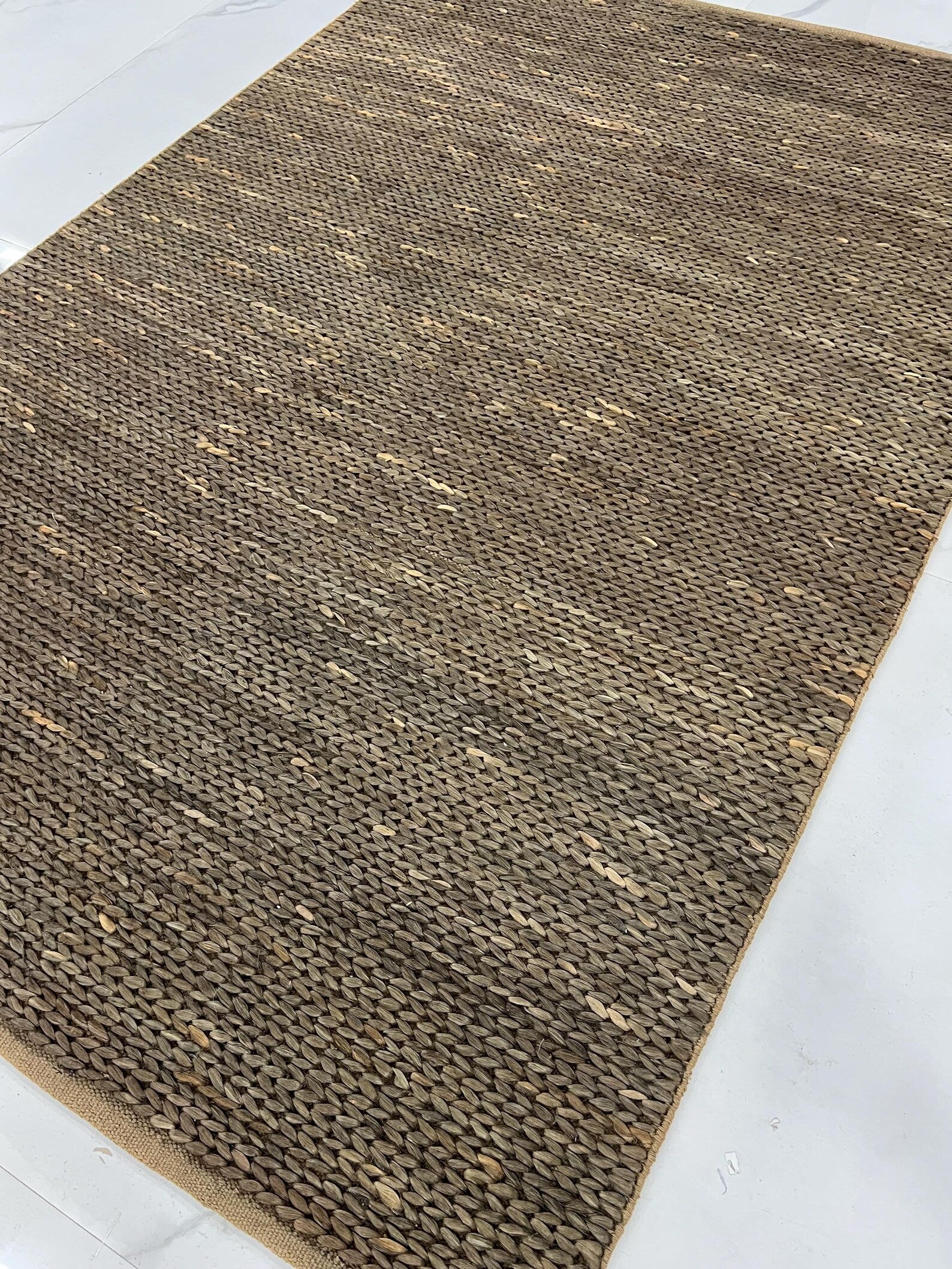 6 x 8 Hand-Braided Natural Jute Area Rug , Farmhouse Decor Chunky Woven Carpet