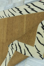 Handwoven Jute & Wool Area Rug 4x6 ft, Natural Fiber Rug with Wool Border