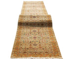 13 ft Antique Oushak Style Turkish Hallway Runner, Wide Stair Carpet