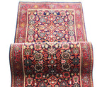 6 ft Antique Persian Wool Runner Rug. Hand-Knotted Vintage Entryway, Kitchen Rug