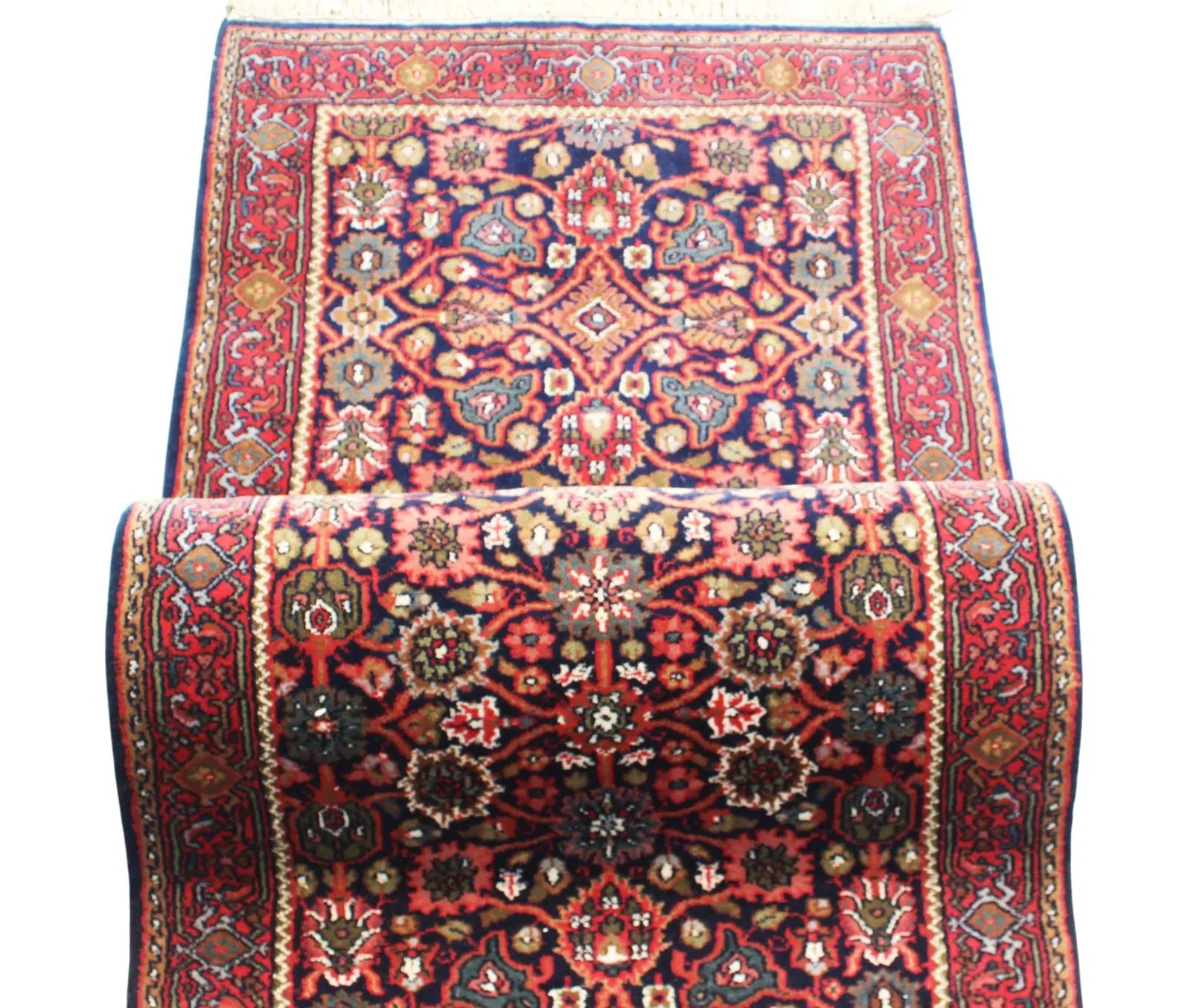 6 ft Antique Persian Wool Runner Rug. Hand-Knotted Vintage Entryway, Kitchen Rug